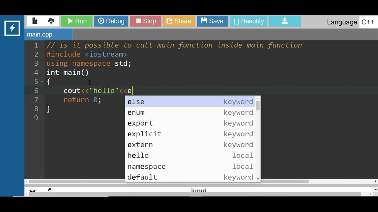 IS IT POSSIBLE TO CALL MAIN FUNCTION INSIDE MAIN FUNCTION | MAIN ...