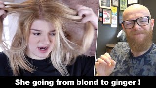 She is going from blond to ginger ! - Hair Buddha reaction video #hair #beauty