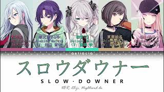 【GAME VER】Slow Downer (スロウダウナー) | 25時、ナイトコードで. ft. 初音ミク | KAN/ROM/ENG Color Coded Lyrics