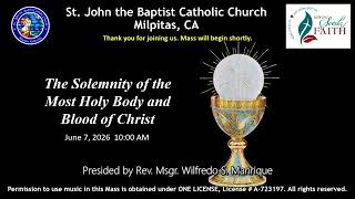 The Solemnity of the Most Holy Body and Blood of Christ (A) | June 7, 2026