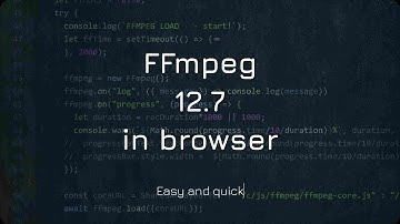 How to use FFmpeg WASM 12.7 in browser