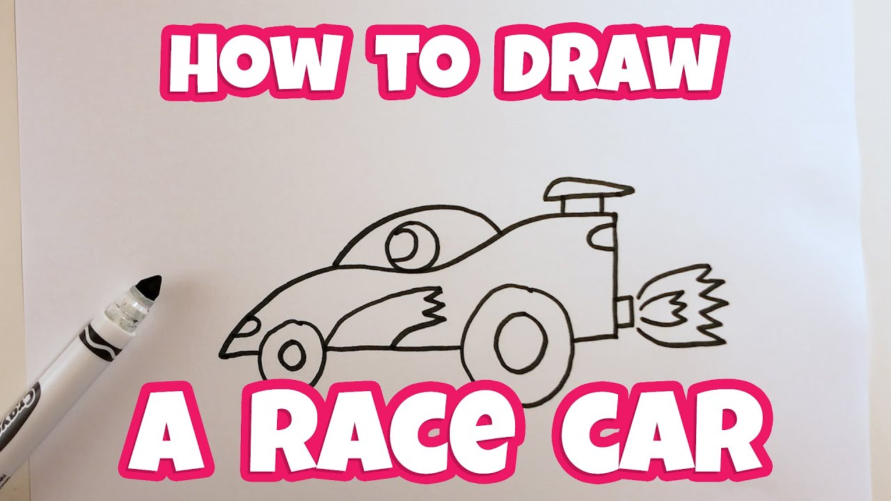How to Draw a Fast Race Car - Easy Drawing for Kids & Beginners
