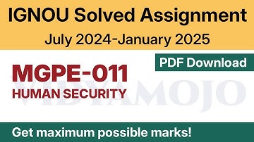 IGNOU MGPE 011 Solved Assignment 2024-25 PDF Download | English Medium | Vidyamojo