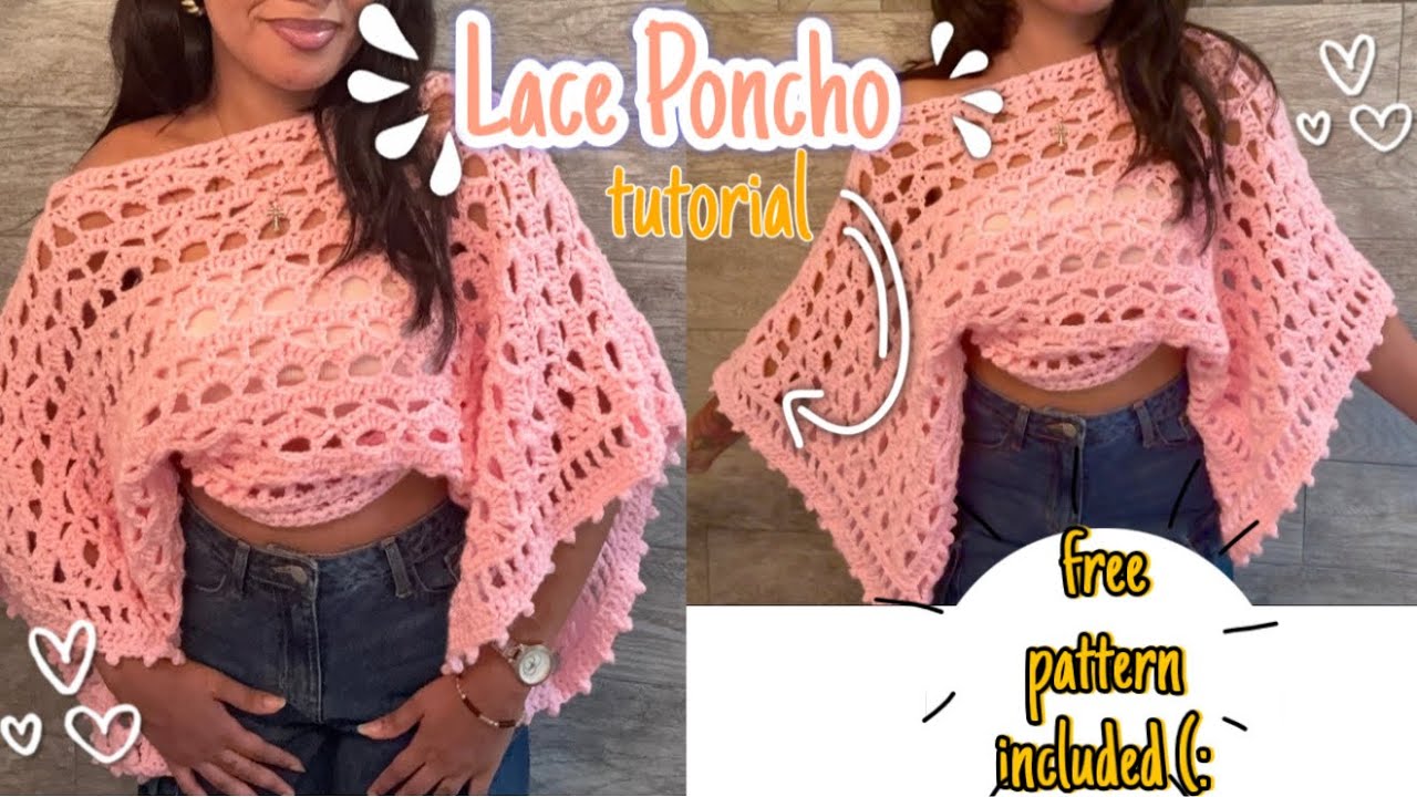 РУКОВОДСТВО ПО СВАДЕНИЮ КРУЖЕВНОГО ПОНЧО/СВИТЕРА | плюс БЕСПЛАТНАЯ ВЫКРОЙКА 🎀
