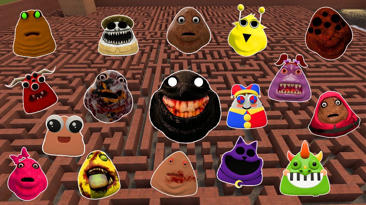 SPARTAN KICKING POU BOU FAMILY FROM BOU'S REVENGE Of POU and SCARY PINK POU in  Gmod!