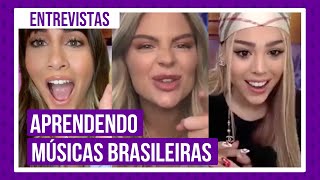 Luísa Sonza ensina Danna Paola e Aitana a cantarem músicas em português