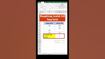 Menghitung Jumlah Cell Yang Terisi | Excel 2019 | #shorts
