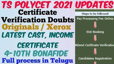 TS Polycet 2021 Certificate verification process in Telugu//10th Memo//New Income,Cast Certificate