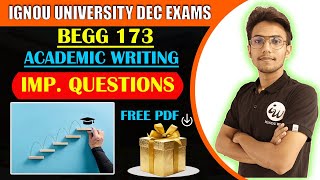 BEGG 173 | ACADEMIC WRITING | ENGLISH | IMPORTANT QUESTIONS | IGNOU WALAY