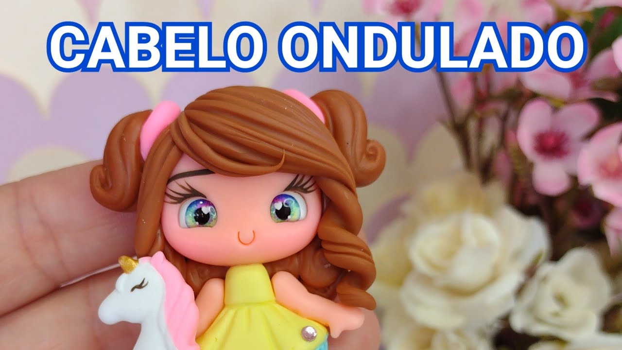 CABELO ONDULADO |Aplique em biscuit