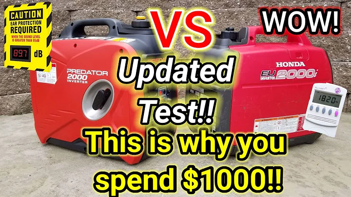 Honda eu2000i VS Predator 2000 watt generator. Full load test 3000 Watts!! Retest Inverter generator