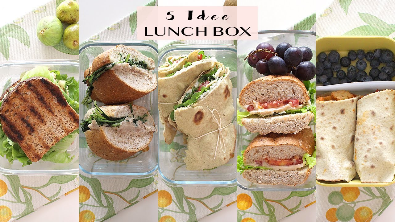 5 IDEE PRANZI SANI E VELOCI (LUNCHBOX PER LA SCUOLA O IL LAVORO) | 5 GOLOSI PANINI | Veglife Channel
