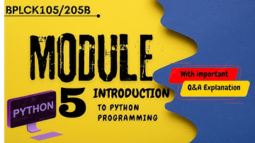 [BPLCK105/205B]: INTRODUCTION  TO PYTHON PROGRAMMING || IMPORTANT QUESTIONS || MODULE 5 || VTU ||