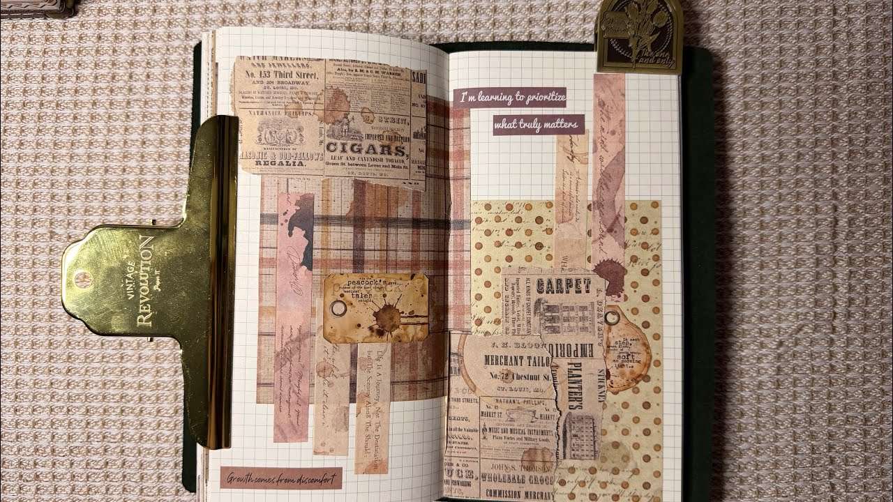 [오늘의 다꾸🤎]빈티지 다이어리 꾸미기🤎 #다이어리꾸미기 ASMR #journaling #scrapbooking #papercrafts 