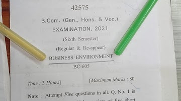 Business Environment Question Paper of 6th sem 2023. Question paper of Business Environment of 2023