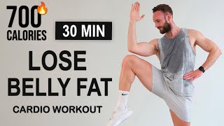 30 Min Lose Belly Fat 🔥 Intense Cardio HIIT | All Standing - No Jumping (No Equipment, No Repeats)