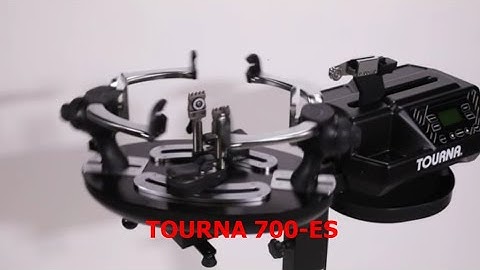 700 ES TOURNA Stringing Machine featuring Down Press Clamps and Gravity Assisted Release.