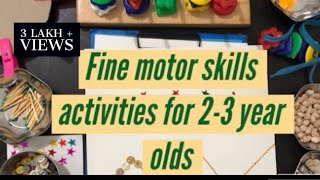 Fine motor skills activities for 2-3 year olds | Fine motor activities | Kids world