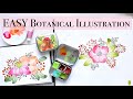 Easy Botanical Cluster Illustration | Watercolour Tutorial