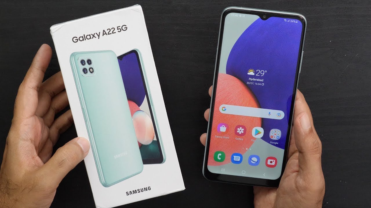 SAMSUNG Galaxy A22 5G Unboxing & First Look - YouTube