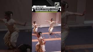 PM Narendra Modi witnesses cultural performances as he arrives at a hotel in Oslo, Norway