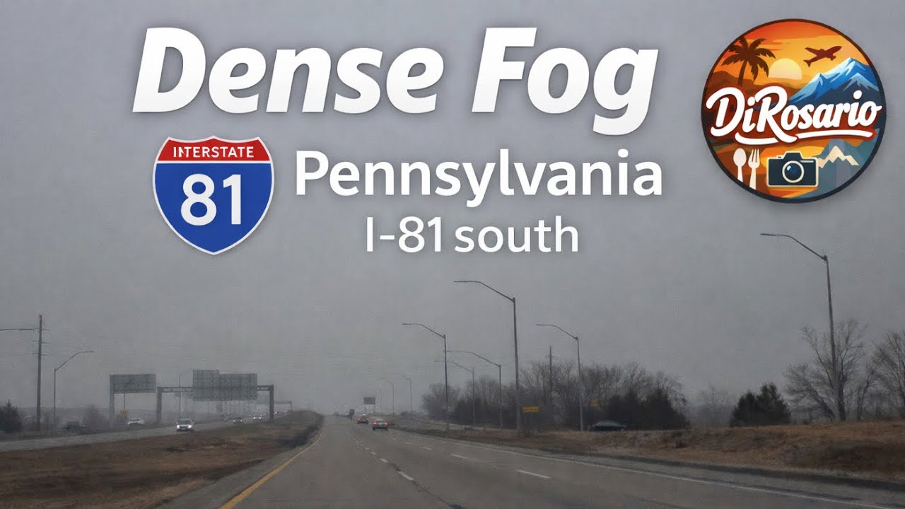 Dense Fog Drive on I-81 South | Pennsylvania 4K Scenic Road (Exit 70–57)