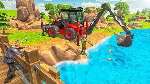 New Jcb 3dx Backhoe Machine Loading Red Mud In Mahindra Tractors | Jcb and Tractor Cartoon Video