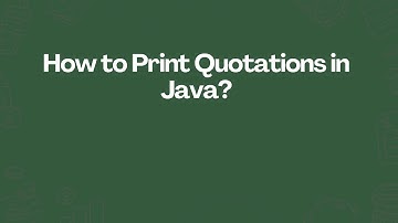 How to Print Quotations in Java?