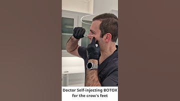 Doctor Self injecting BOTOX for the crow