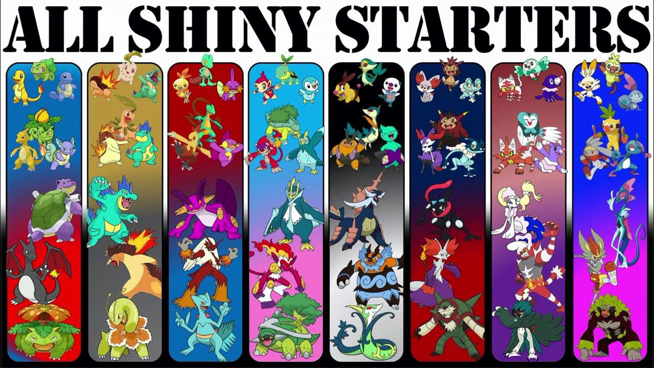 All Shiny Pokémon Starters YouTube