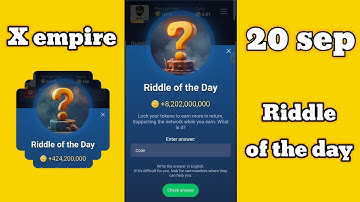 riddle of the day code 20 september x empire / musk empire riddle of the day code 20 september