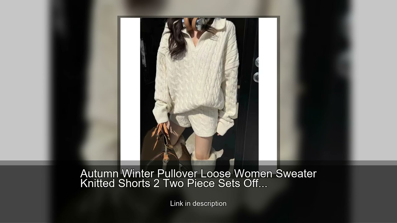Autumn Winter Pullover Loose Women Sweater Knitted Shorts 2 Two Piece Sets Office Fashion Outfi