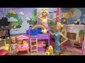 Barbie and ken at barbies dream house with barbie and barbie sisters babysitting fun and sleepover