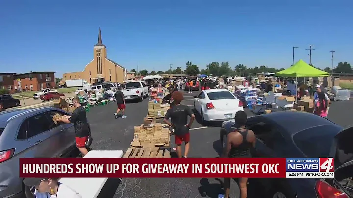Oklahomans show up over 14 hours before big giveaway of free household items