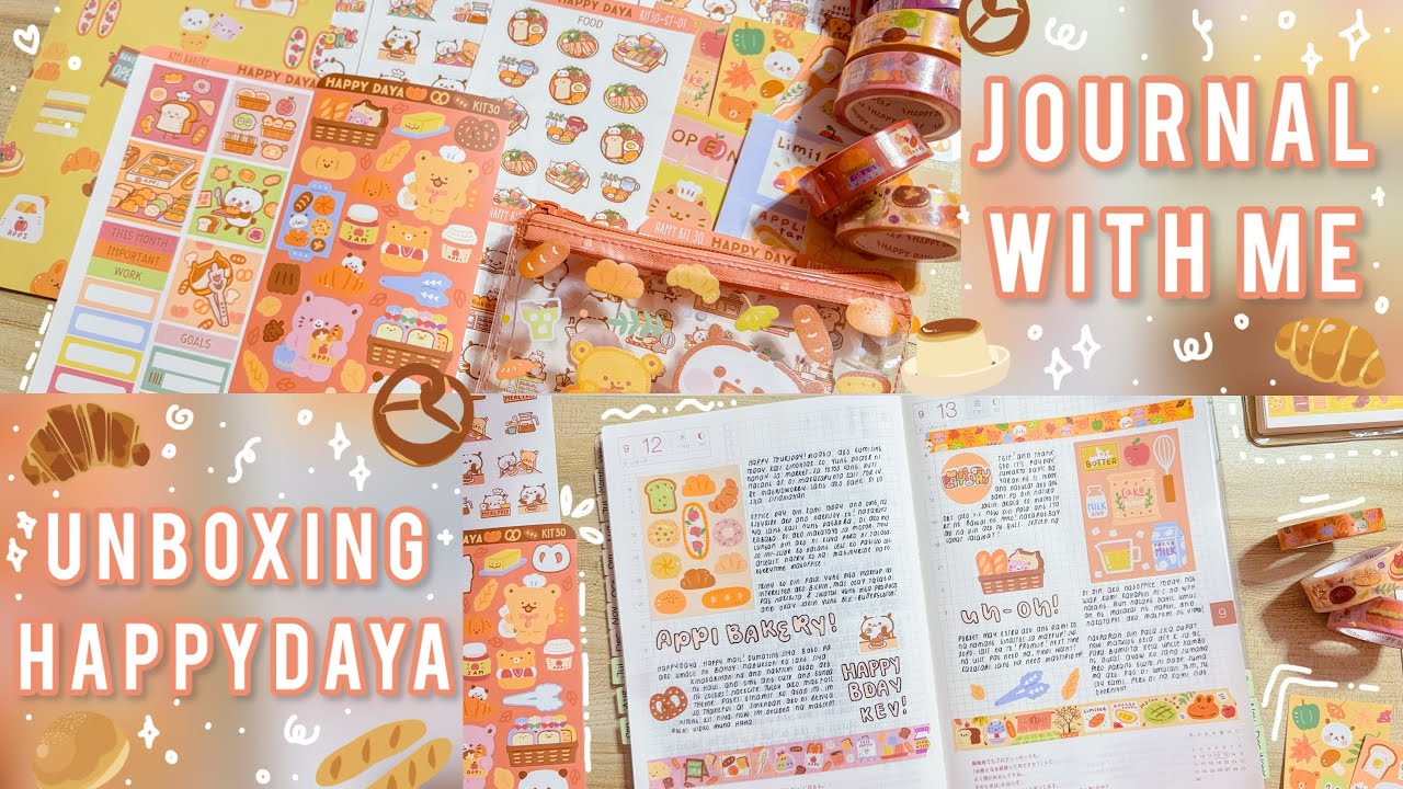 UNBOXING + JOURNAL WITH ME | Happydaya Stickers Appi Bakery Kit | Fall ...