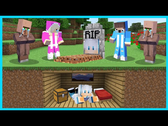 MIPAN & ZUZUZU DI PRANK! AKUDAV BUAT RUMAH RAHASIA DI BAWAH KUBURAN DI MINECRAFT SURVIVAL! class=