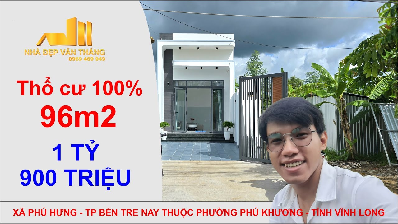 NHÀ MỚI - THỔ CƯ 100% - MẶT TIỀN NHỰA TP. BẾN TRE ( NAY LÀ PHÚ KHƯƠNG  ) / AN TOÀN ĐỊNH CƯ