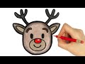 HOW TO DRAW CHRISTMAS REINDEER - COMO DESENHAR RENA DE PAPAI NOEL