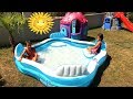 Elif Öykü ve Masal Bahçeye Dev Havuz Kurdu! Kids Pretend Play Giant Inflatable Swimming Pool