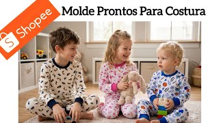 MOLDES PRONTOS Pijama de inverno infantil Unissex  tamanhos 2 ao 14