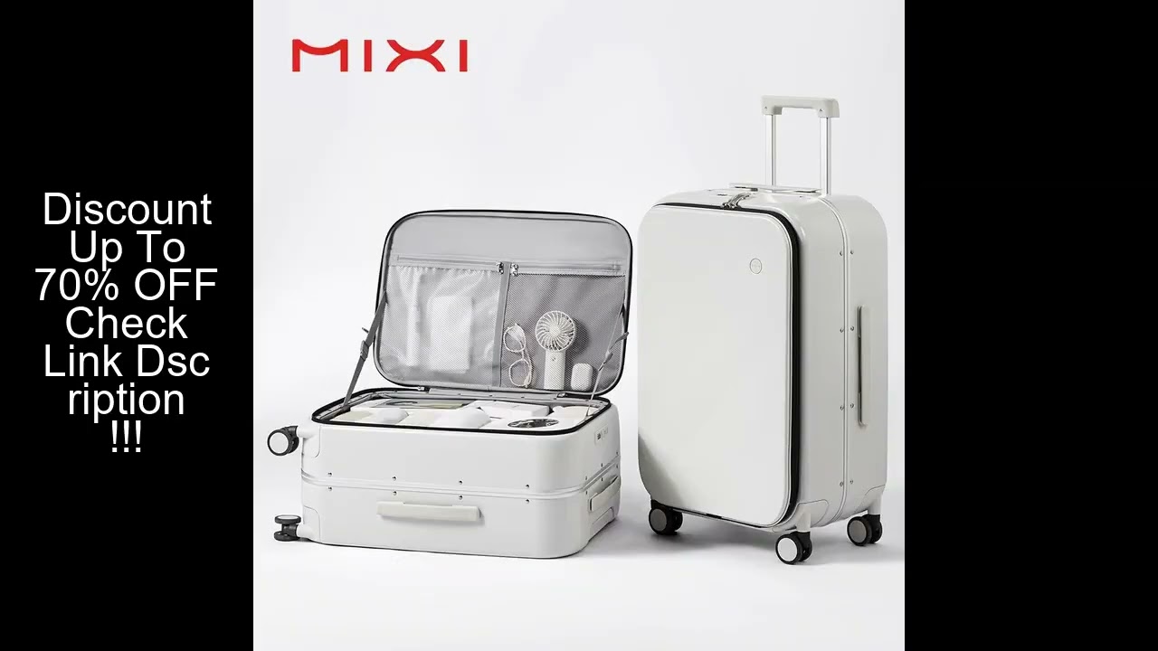Mixi New PC Aluminum Frame Suitcase Front Opening Rolling Travel Luggage 20 Inch Carry-On 24 26 Inch