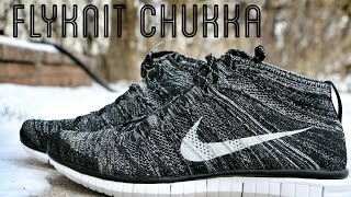 Authenticatie gloeilamp Th Nike Free Flyknit Chukka Black/White - Review + On Foot - YouTube