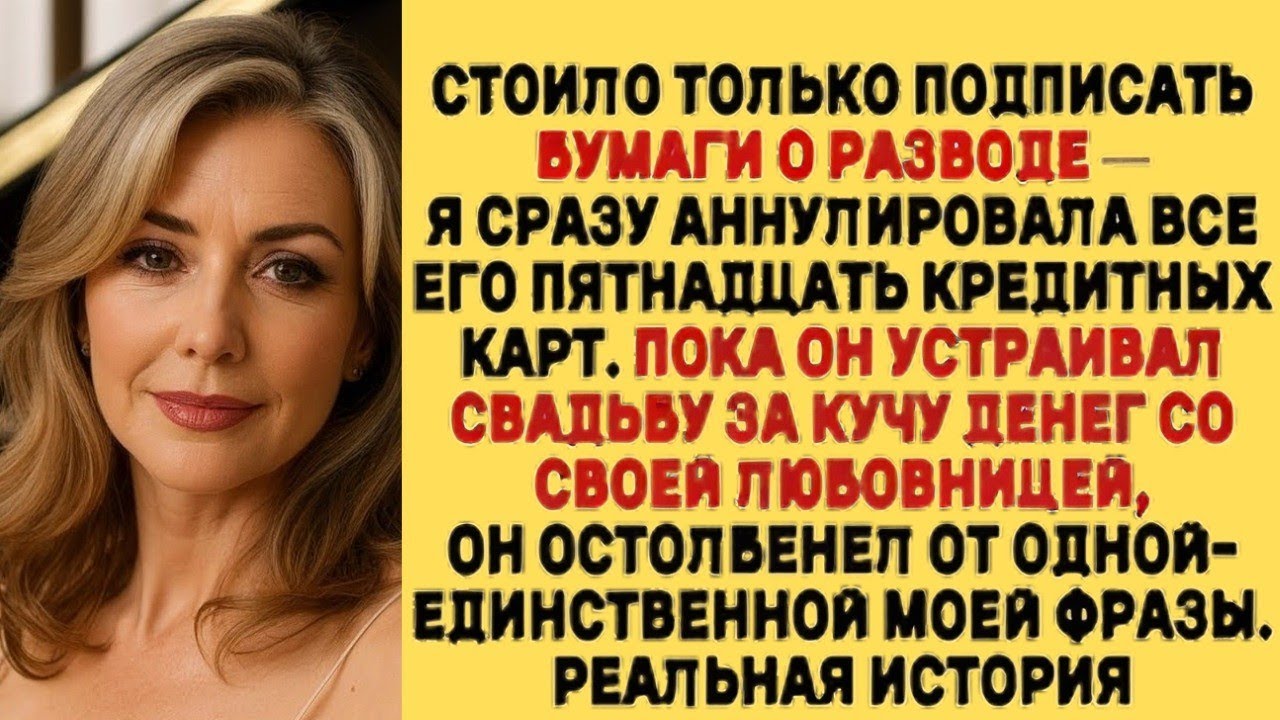 После развода я аннулировала все его карты. На его свадьбе с любовницей моя фраза его заморозила