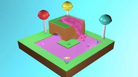 Bubble gum fall (water fall) -Animated and rendered in 3D Max-