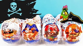 ПИРАТЫ-ПРИЛИПАЛЫ MEGA SECRET шоколадные яйца СЮРПРИЗЫ с ИГРУШКАМИ Kinder Surprise eggs unboxing