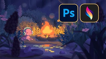 First Looping 2D Animation Using Procreate Dreams | Camping By The Pond With Relaxol