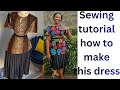How to cut and sew this simple Bustier pleated pencil dress 