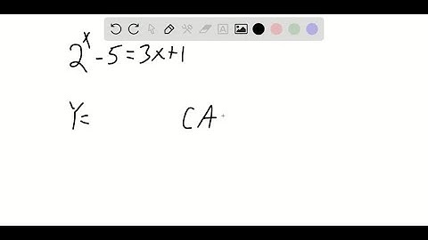 Use a graphing calculator to find the approximate solutions of the equation. 2^x-5=3 x+1
