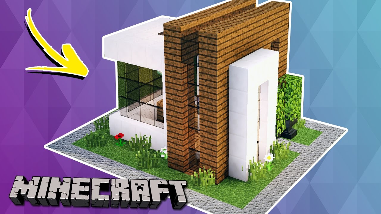 COMO CONSTRUIR UMA CASA MODERNA E BONITA EM 4 MINUTOS NO MINECRAFT !  (Modern House) 