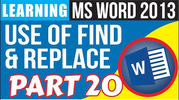 How To use  Find and Replace Command in Microsoft Word 2013 Urdu Hindi